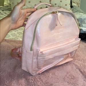 Pink snake print mini backpack